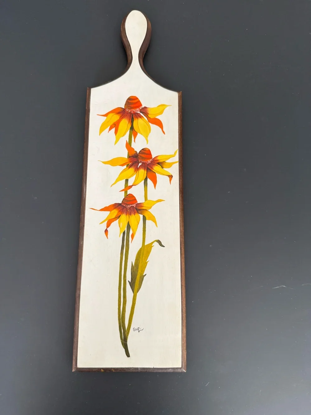 Hand-Painted Yellow & Orange Floral Wall Art